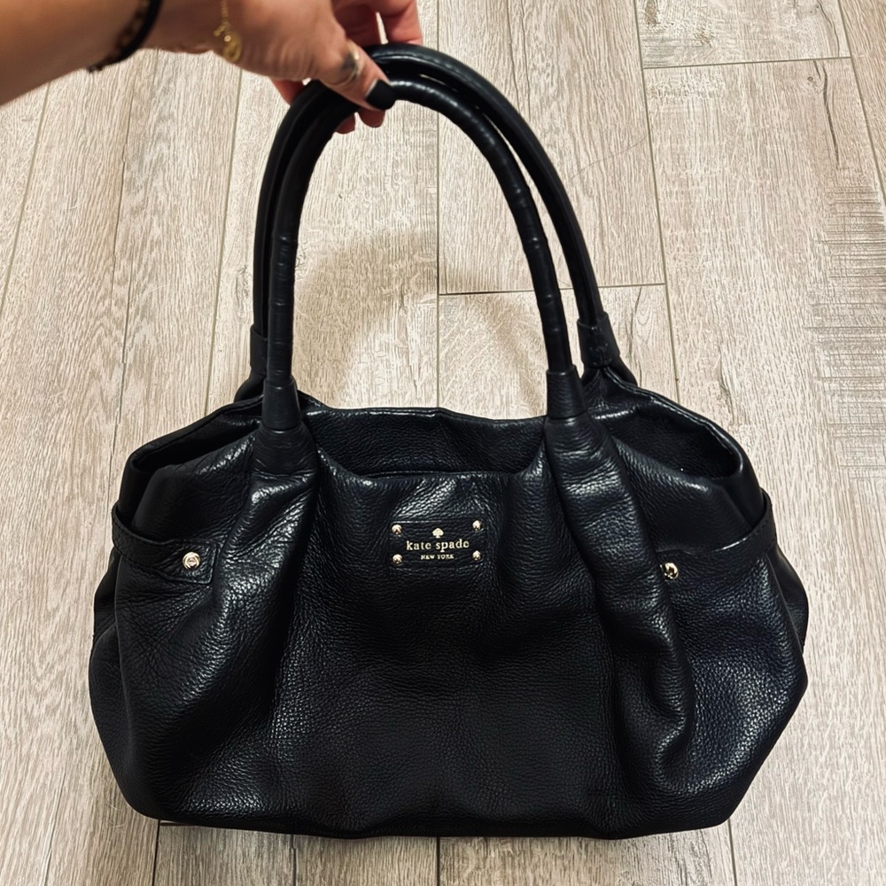 Black Leather Kate Spade Hand Bag